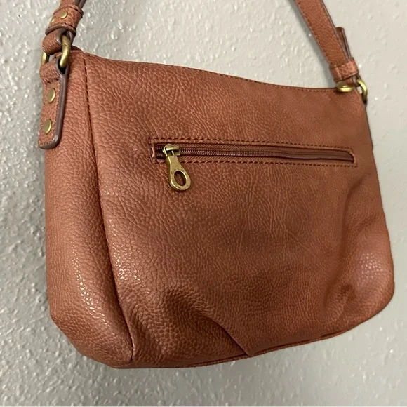 Rare Relic Vintage 1992 Brown Leather Handbag Purse - Adjustable Shoulder Strap - Picture 8 of 16